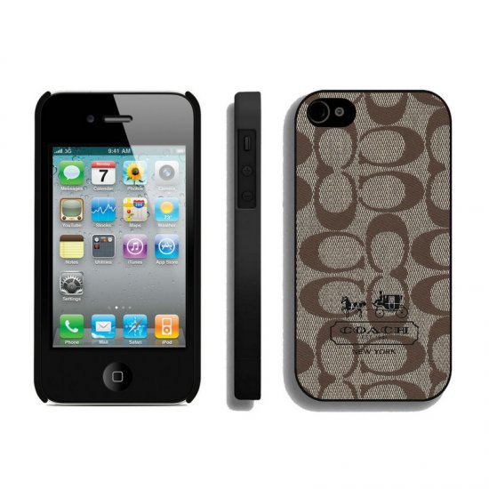 Coach In Signature Beige iPhone 4 4S Cases AIN - Click Image to Close